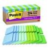 100% Recycled Paper Super Sticky Notes, 3" x 3", Oasis, 70 Sheets/Pad, 24 Pads/Pack
