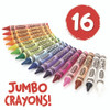 Jumbo Crayons, Assorted, 16/Box