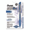 EnerGel Deluxe Gel Pen, Stick, Medium 0.7 mm, Blue Ink, Silver/Blue Barrel, Dozen