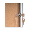 Slim-Line Enclosed Cork Bulletin Board with One Door, 47" x 38", Tan Surface, Satin Aluminum Frame