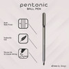PENTONIC Ballpoint Pen, Stick, Medium 1 mm, Assorted Ink Colors, Charcoal Gray Barrel, 25/Pack