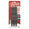 S-Gel High-Performance Gel Pen, Retractable, Medium 0.7 mm, Black Ink, Black Barrel, 4/Pack