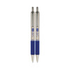 F-402 Ballpoint Pen, Retractable, Fine 0.7 mm, Blue Ink, Stainless Steel/Blue Barrel, 2/Pack