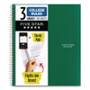 Wirebound Notebook, 3-Subject, Medium/College Rule, Randomly Assorted Cover Color, (150) 11 x 8.5 Sheets