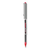 VISION Rollerball Pen, Stick, Fine 0.7 mm, Red Ink, Silver/Red/Clear Barrel, Dozen