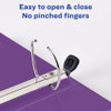Heavy-Duty View Binder with DuraHinge and One Touch EZD Rings, 3 Rings, 2" Capacity, 11 x 8.5, Purple, 6/Carton