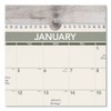 Recycled Wall Calendar, Unruled Blocks, 15 x 12, Sand/Green Sheets, 12-Month (Jan to Dec): 2025