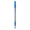 Round Stic Grip Xtra Comfort Ballpoint Pen, Easy-Glide System, Stick, Medium 1.2 mm, Blue Ink, Gray/Blue Barrel, Dozen