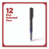 Rollerball Pen, Stick, Fine 0.5 mm, Blue Ink, Black/Blue/Clear Barrel, Dozen Rollerball Pen, Stick, Fine 0.5 mm, Blue Ink, Black/Blue/Clear Barrel, Dozen