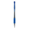 Signo GRIP Gel Pen, Stick, Medium 0.7 mm, Blue Ink, Clear/Blue/Silver Barrel, Dozen
