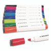 Chisel Tip Low-Odor Dry-Erase Markers with Erasers, Broad Chisel Tip, Assorted Colors, 24/Pack