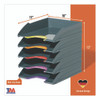 VARICOLOR 5-Compartment Stackable Plastic Letter Tray Set, Letter to Folio Size Files, 10.39 x 13.23 x 2.91, Anthracite Gray