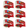 Heavy Duty Shipping Packaging Tape with Dispenser, 2" x 800", 6 Rolls