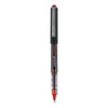 VISION Rollerball Pen, Stick, Extra-Fine 0.5 mm, Red Ink, Gray/Red/Clear Barrel, Dozen