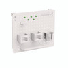 Pegboard Organizer, Three Compartments, 20.58 x 1 x 17, White, Steel