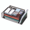 Metal Mesh Desktop Organizer Letter Tray, 6 Sections, Letter Size, 9.15 x 16.75 x 6, Black