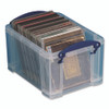Snap-Lid Storage Bin, 0.79 gal, 7.06" x 9.62" x 6.25", Clear/Blue
