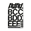 Press-On Vinyl Self-Adhesive Numbers and Uppercase Letters, 2" Tall, Black Characters, 77/Pack