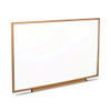 Deluxe Melamine Dry Erase Board, 48" x 36", White Surface, Oak Finished Fiberboard (MDF) Frame