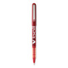 VBall Liquid Ink Rollerball Pen, Stick, Extra-Fine 0.5 mm, Red Ink, Red/Clear Barrel, Dozen
