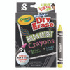 Washable Dry Erase Crayons w/E-Z Erase Cloth, Assorted Bright Colors, 8/Box