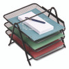 Tiered Metal Mesh Desk Tray Organizer, 3-Tier, Letter Size, 11.5 x 13.75 x 10, Black