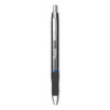 S-Gel Premium Metal Barrel Gel Pen, Retractable, Medium 0.7 mm, Blue Ink, Gun Metal Gray Barrel, Dozen