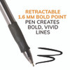 GLIDE Bold Ballpoint Pen, Retractable, Bold 1.6 mm, Black Ink, Translucent Black Barrel, 4/Pack