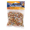 Pony Beads, Gold, Silver & Copper, 6 mm x 9 mm, 500 Per Pack, 3 Packs Pony Beads, Gold, Silver & Copper, 6 mm x 9 mm, 500 Per Pack, 3 Packs