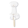 Standard Push Pins, Plastic, Clear, Clear Head/Gold Pin, 0.44", 100/Pack
