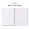 Wirebound Notebook, 1-Subject, Medium/College Rule, Assorted Cover Colors, (70) 10.5 x 8 Sheets, 4/Pack