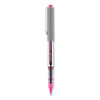 VISION Rollerball Pen, Stick, Fine 0.7 mm, Pink Ink, Silver/Pink/Clear Barrel, Dozen