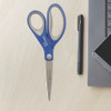 Scissors with Antimicrobial Protection, 8" Long, 3.25" Cut Length, Straight Blue/Gray Handle, 2/Pack