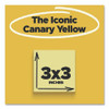 Super Sticky Pads in Canary Yellow, 3 x 3, 90 Sheets/Pad, 10 Pads/Pack