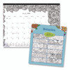 Monthly Desk Pad Calendar, DoodlePlan Coloring Pages, 22 x 17, Black Binding, Clear Corners, 12-Month (Jan to Dec): 2025