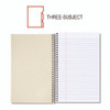 Wirebound Notebook, 3-Subject, Medium/College Rule, Black Cover, (120) 9.5 x 6 Sheets