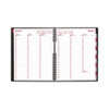 CoilPro Weekly Appointment Book in Columnar Format, 11 x 8.5, Black Lizard-Look Cover, 12-Month (Jan to Dec): 2025