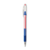 R.S.V.P. Stars and Stripes Ballpoint Pen, Stick, Fine 0.7 mm, Black Ink, Red/White/Blue Barrel, 5/Pack