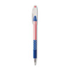 R.S.V.P. Stars and Stripes Ballpoint Pen, Stick, Fine 0.7 mm, Black Ink, Red/White/Blue Barrel, 5/Pack