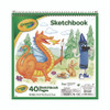 Animal Animations Wirebound Sketchpad, Unruled, Gold/Green Cover, 40 White 9 x 9 Sheets