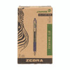 ECO Jimnie Clip Ballpoint Pen, Retractable, Medium 1 mm, Blue Ink, Clear/Blue Barrel, 12/Pack