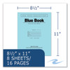 Recycled Exam Book, Wide/Legal Rule, Blue Cover, (8) 11 x 8.5 Sheets, 500/Carton