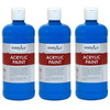 Acrylic Paint 16 oz, Cobalt Blue, Pack of 3