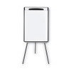 Magnetic Gold Ultra Dry Erase Tripod Presentation Easel with Arms, 28" x 38.5", White Surface, Black/Silver Aluminum Frame
