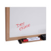 Deluxe Melamine Dry Erase Board, 36" x 24", White Surface, Oak Finished Fiberboard (MDF) Frame