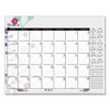 Recycled Desk Pad Calendar, Wild Flowers Artwork, 22 x 17, White Sheets, Black Binding/Corners,12-Month (Jan-Dec): 2025