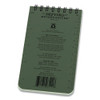 All-Weather Wire-O Notepad, Universal: Narrow Rule and Quadrille Rule, Dark Green Cover, 50 White 3 x 5 Sheets