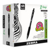 Z-Grip Ballpoint Pen, Retractable, Medium 1 mm, Black Ink, Clear/Black Barrel, 48/Pack