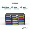 File Classroom Literature Organizer, 15 Sections, Letter Size, 32 x 13 x 17, Black