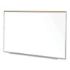 Magnetic Porcelain Whiteboard with Aluminum Frame and Maprail, 96.53" x 60.47", White Surface, Satin Aluminum Frame